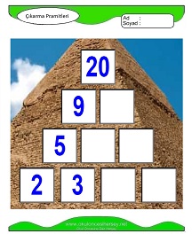 Çıkarma Pramidi Çalışma Sayfaları
